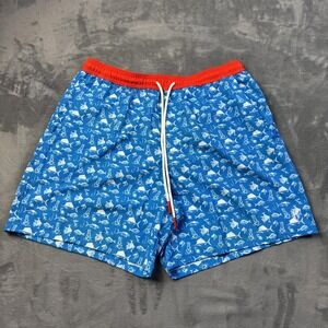 Heybo Outdoors Shorts‎ Mens XL Blue Red Fishing Swim Trunks Quick Dry Pockets